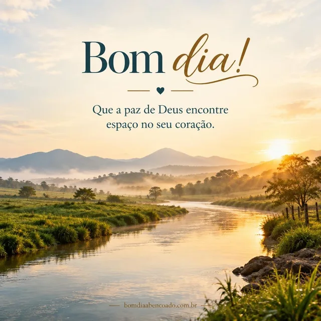 Paisagem natural com uma mensagem de bom dia abençoado
