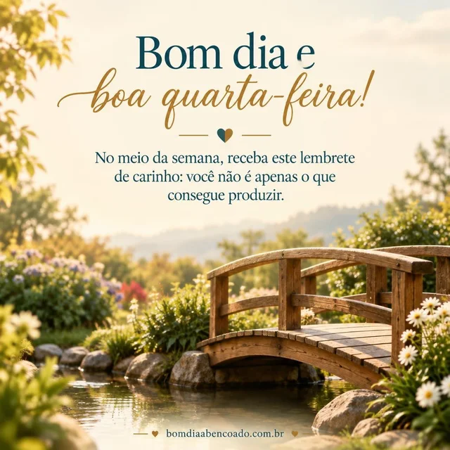 Imagem com mensagem de bom dia abençoado para quarta-feira, sem nome pessoal