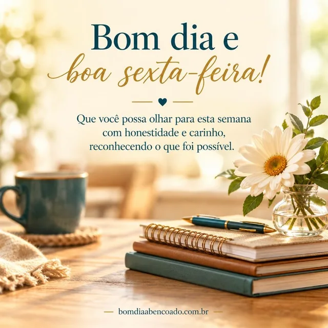 Imagem com mensagem de bom dia abençoado para sexta-feira, sem nome pessoal