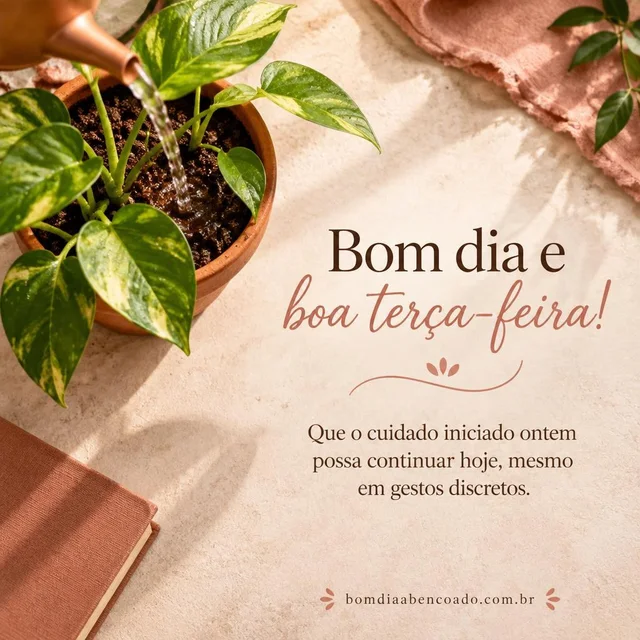 Imagem com mensagem de bom dia abençoado para terça-feira, sem nome pessoal